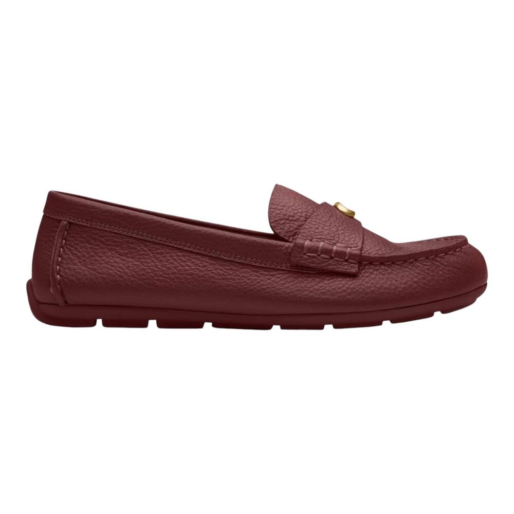 COACH Women's Sculpted C Leather Classic Loafer Flats Dark Wine Size 9 - Picture 2 of 5